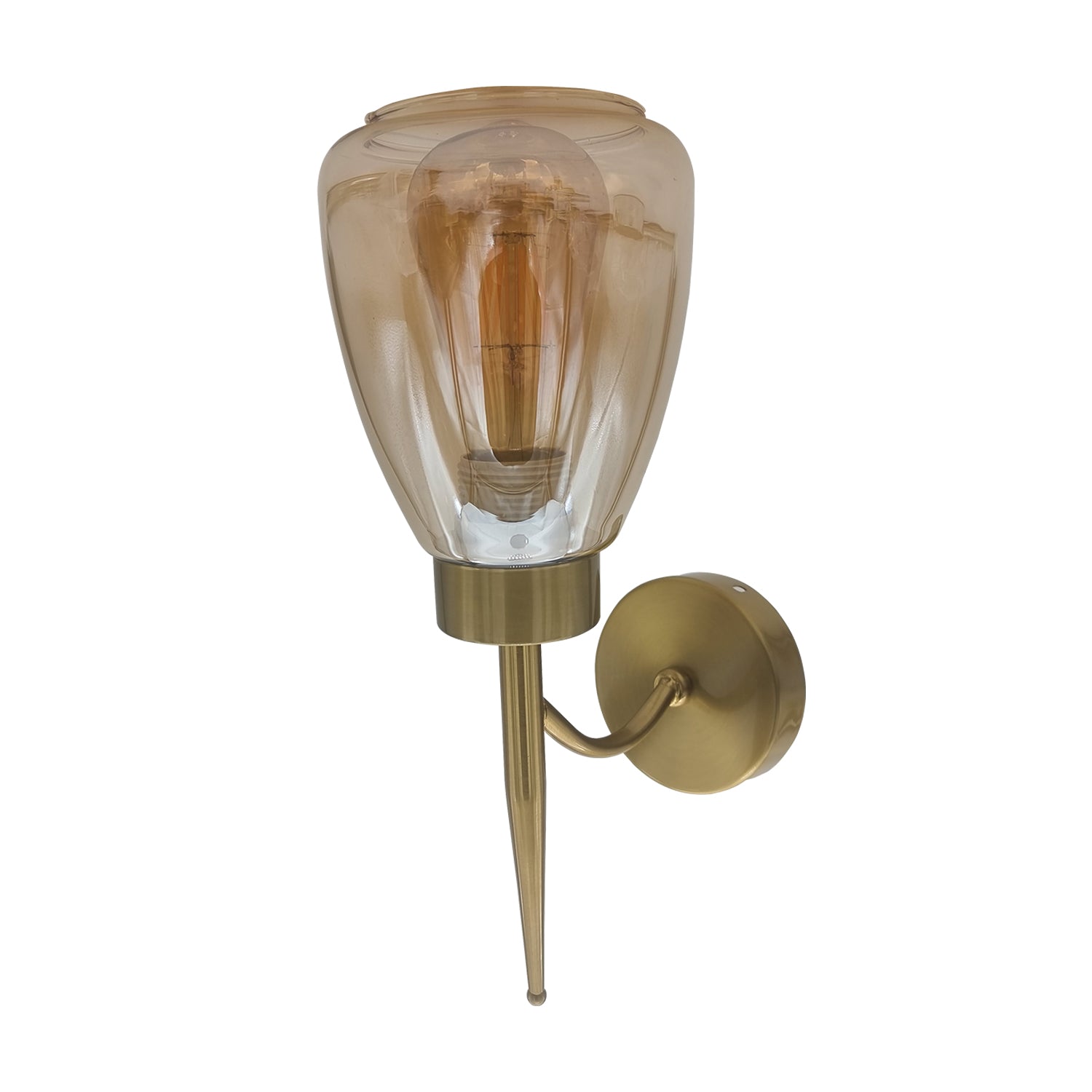 Vintage Wall Lamp Industrial Smoked Glass Wall Light Sconce~4902-5