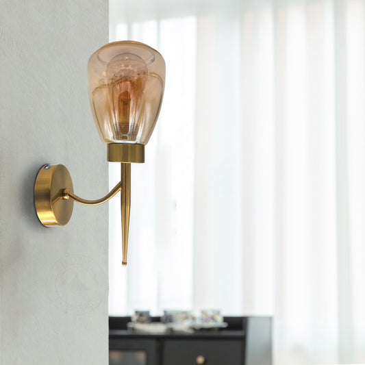 Vintage Wall Lamp Industrial Smoked Glass Wall Light Sconce~4902-0